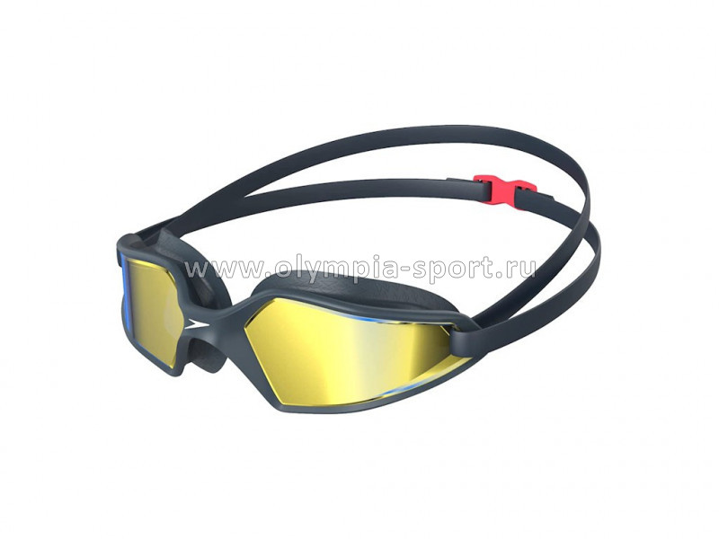 Очки для плавания SPEEDO Hydropulse Mirror, зеркальные линзы, черная оправа