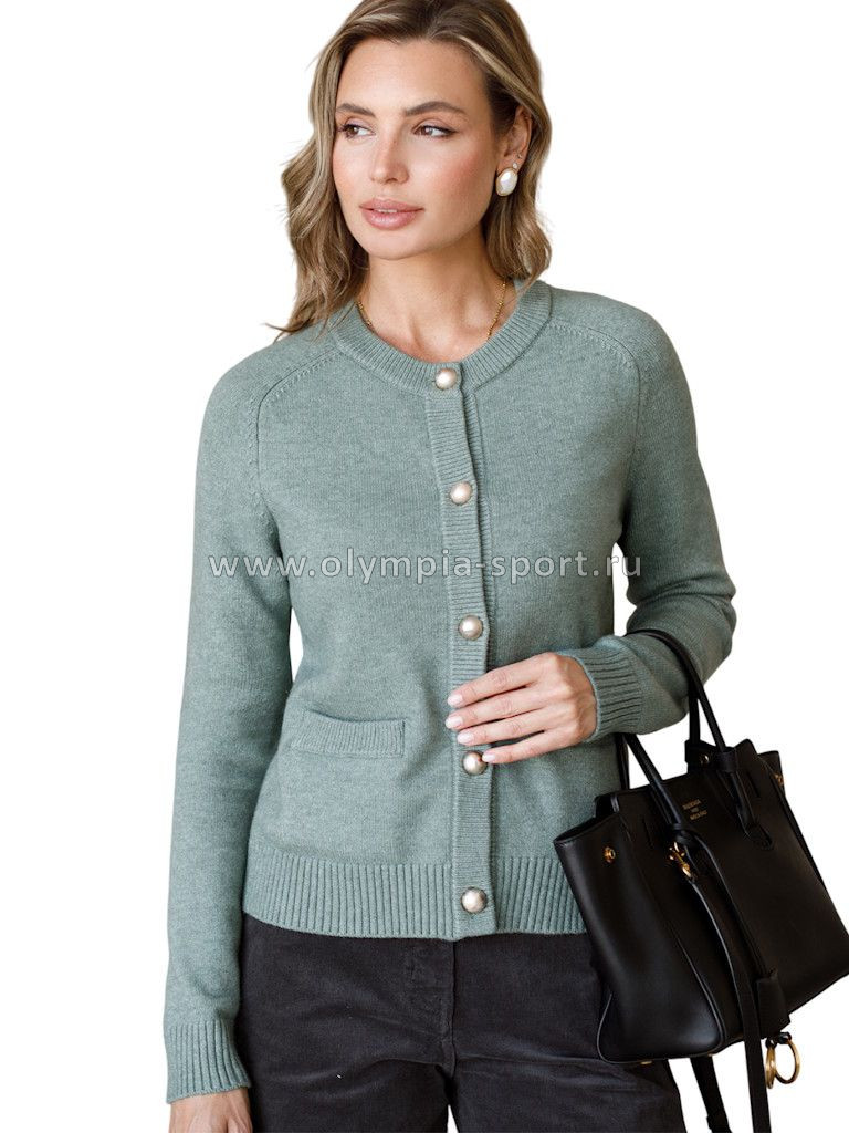 Кардиган женский Vilatte D31.141 светло-оливковый меланж