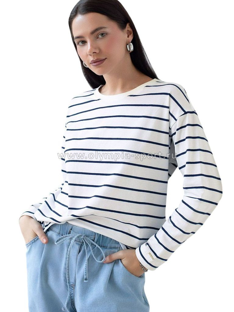 Джемпер женский Vilatte D49.148 белый-т.синий